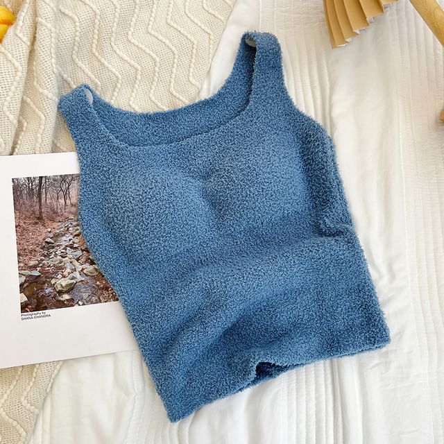 Padded Square Neck Knit Tank