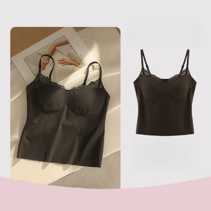 Lace Trim Padded Slim Fit Cami