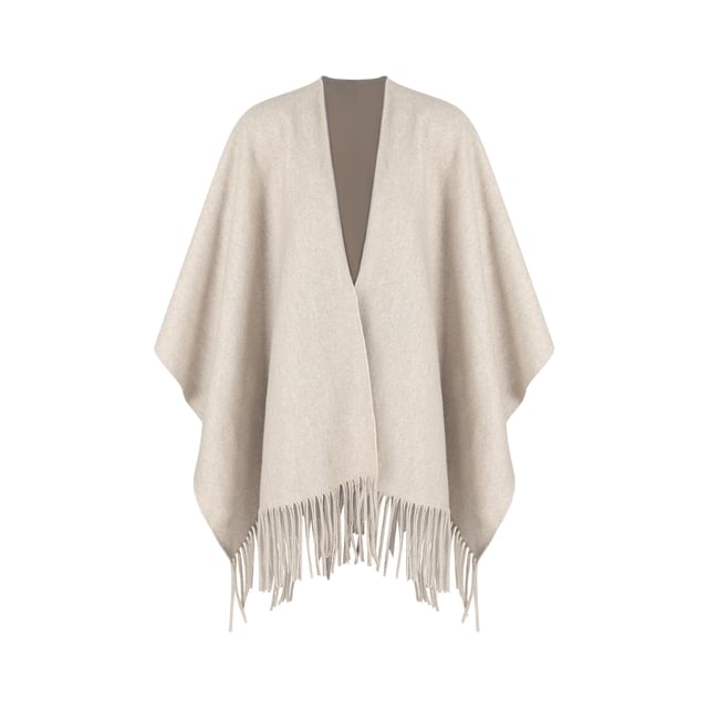 Long-Sleeve V-Neck Plain Maxi A-Line Dress / Scarf