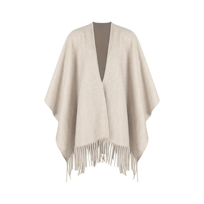 Long-Sleeve V-Neck Plain Maxi A-Line Dress / Scarf