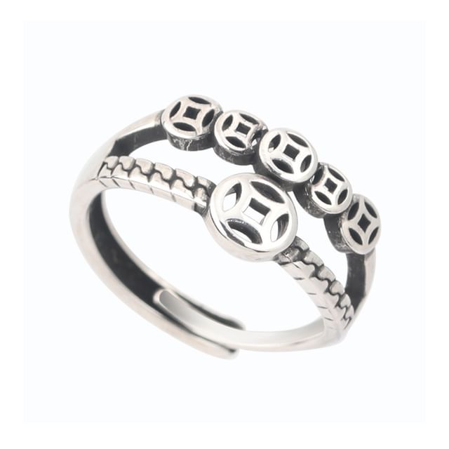 Coin Accent Open Ring