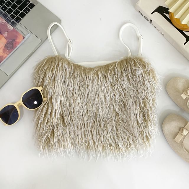 Fluffy Solid Cami with Cropped Silhouette