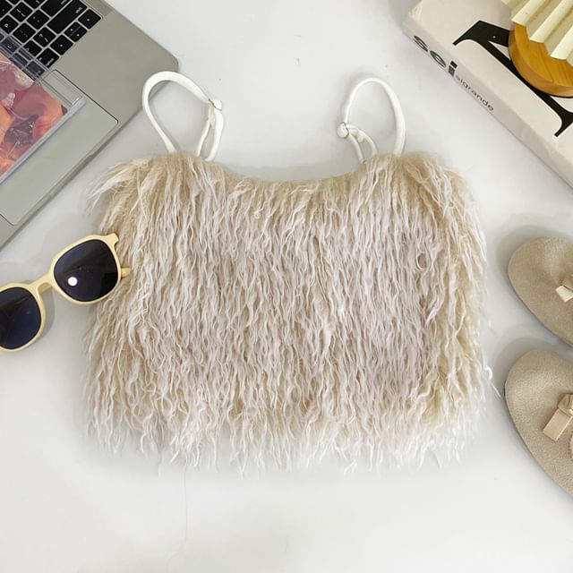 Fluffy Solid Cami with Cropped Silhouette
