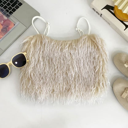 Fluffy Solid Cami with Cropped Silhouette
