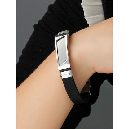 Stainless Steel Panel Silicone Bracelet