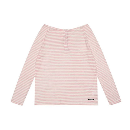 Off-Shoulder Striped Long-Sleeve Top