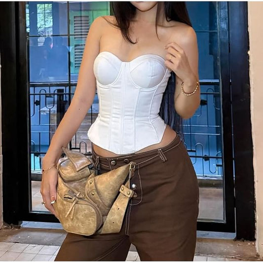 Solid Tube Bustier Cami Top