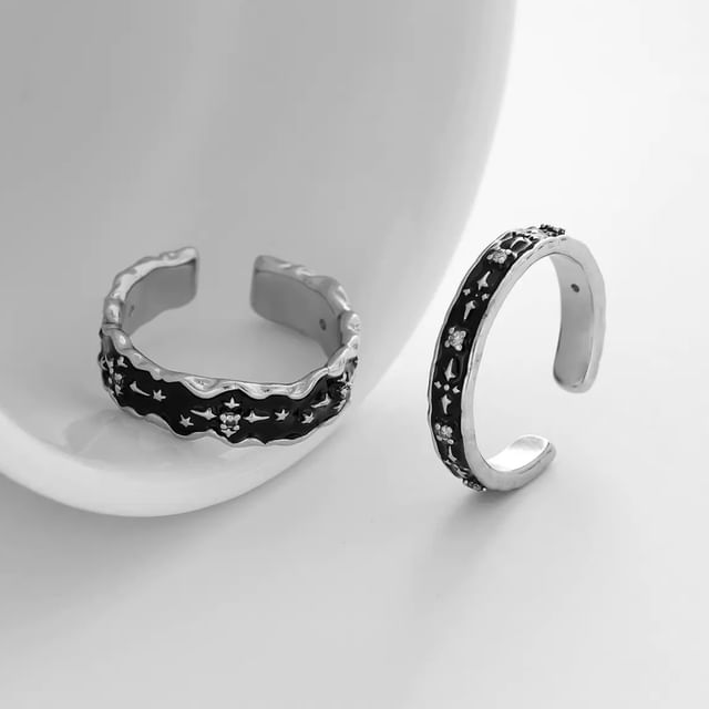 Embossed Stainless Steel Open Ring (Various Designs)