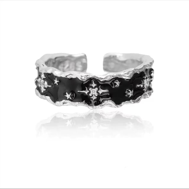Embossed Stainless Steel Open Ring (Various Designs)