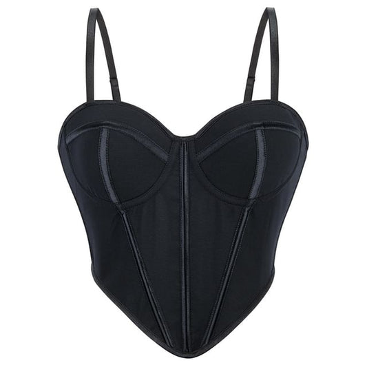 Sheer Mesh Bustier Top in Solid Color