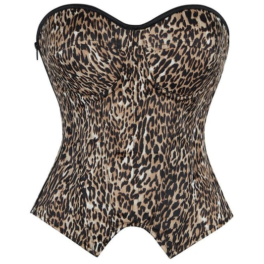Leopard Print Corset Tube Top for Edgy Look