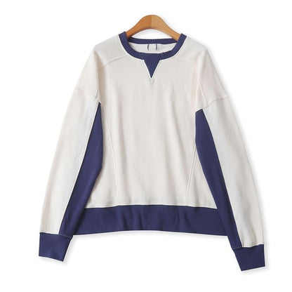 Two-Tone Crew Neck Oversized Sweatshirt