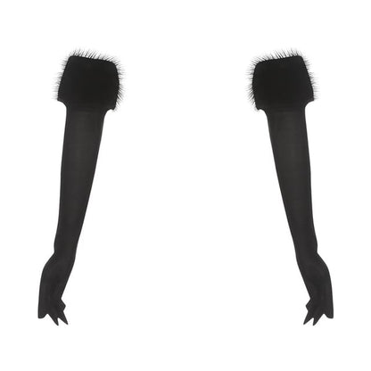 Strapless Fluffy Trim Top with Gloves