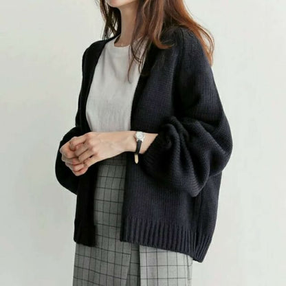Open Front Plain Cardigan