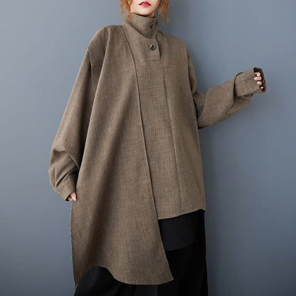 Asymmetrical Stand Collar Blouse