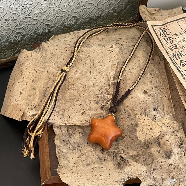 Wooden Pendant Necklace