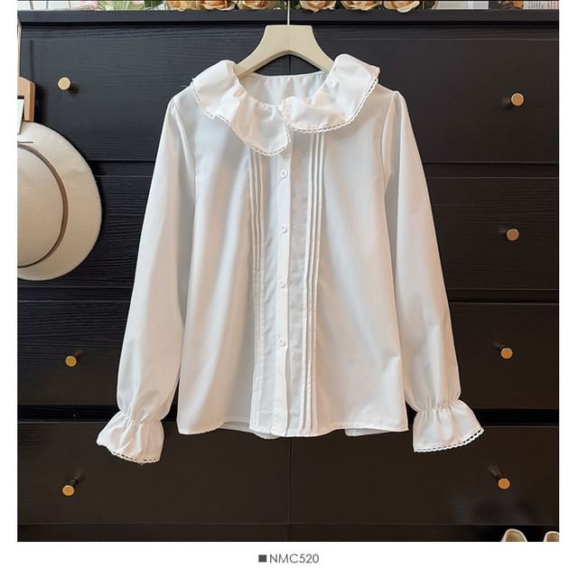 Peter Pan Collar Pleated Loose Blouse