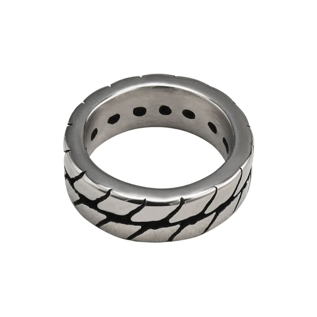 Metal Striped Open Ring