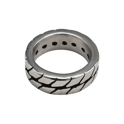 Metal Striped Open Ring