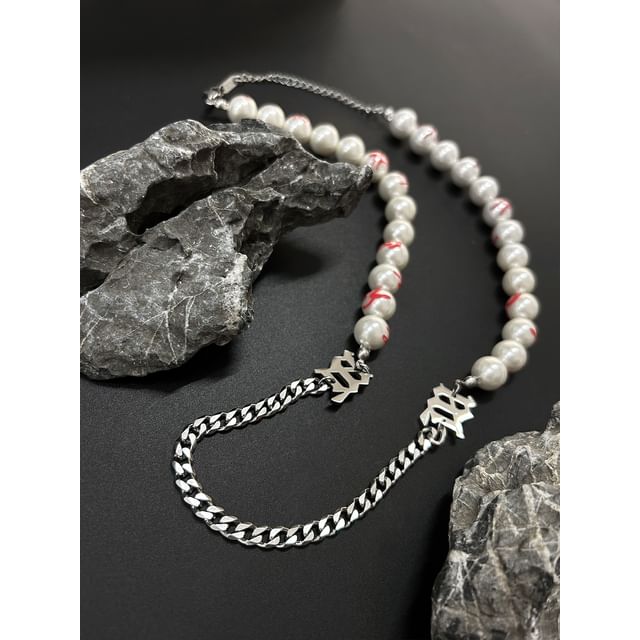 Chain Faux Pearl Necklace