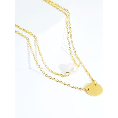 Faux Pearl Double-Layered Necklace