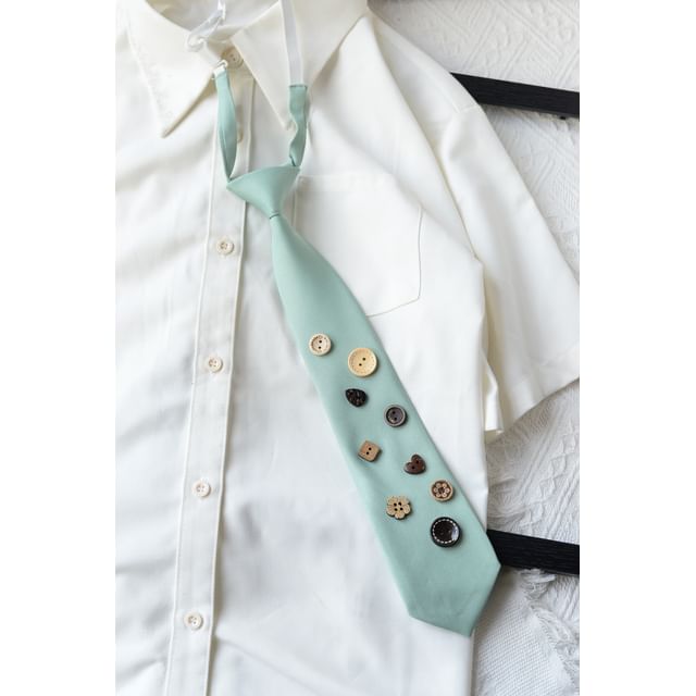 Button Detail Neck Tie
