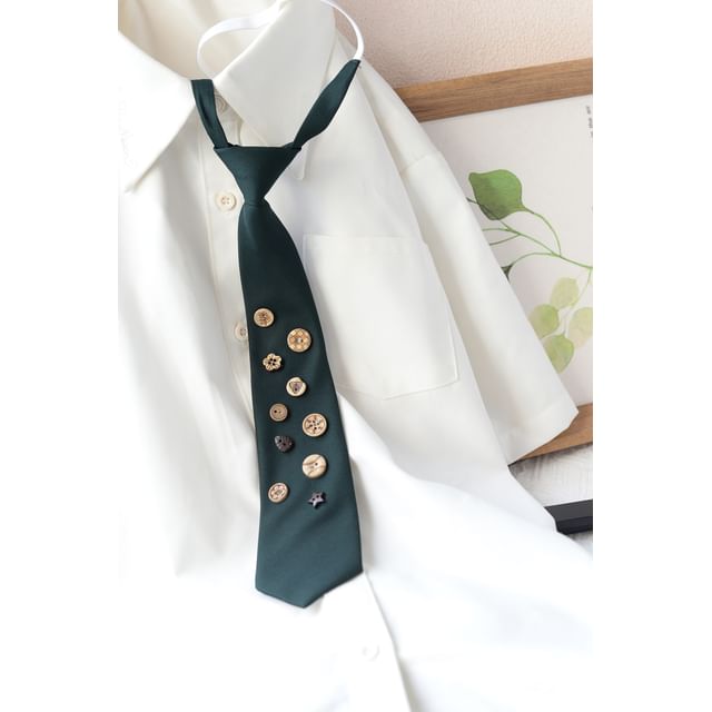 Button Detail Neck Tie