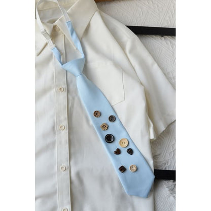 Button Detail Neck Tie