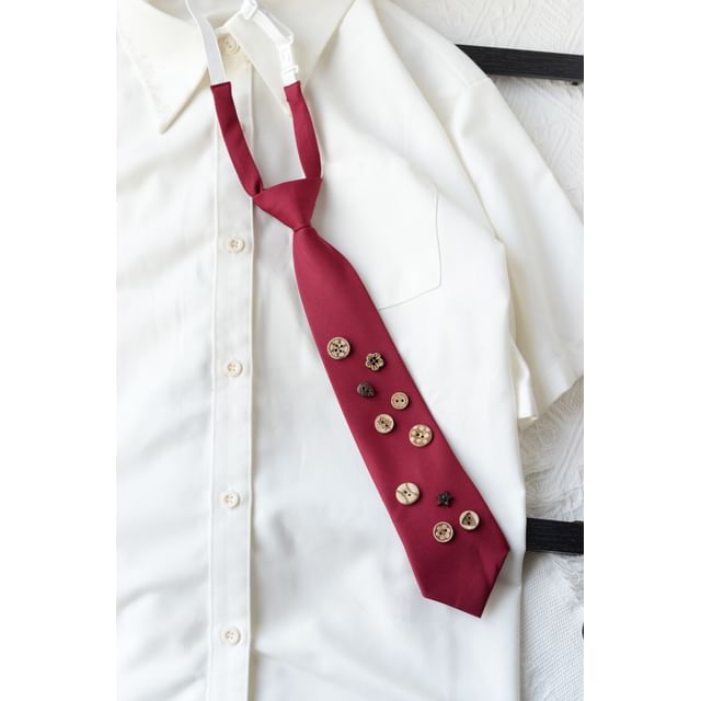 Button Detail Neck Tie