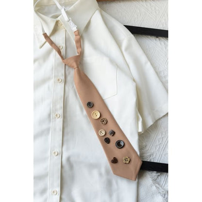 Button Detail Neck Tie