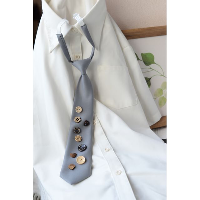 Button Detail Neck Tie