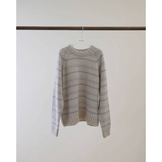 Striped Crewneck Knit Sweater