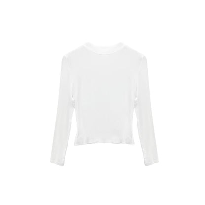 Crewneck Long-Sleeve Solid T-Shirt