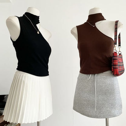 Asymmetrical Halter-Neck Top