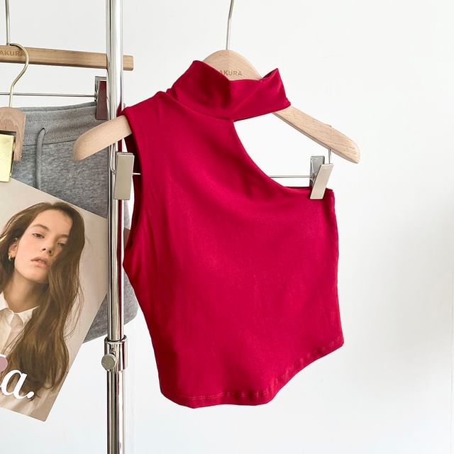 Asymmetrical Halter-Neck Top