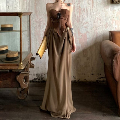 Strapless Sweetheart Neckline Plain A-Line Evening Gown