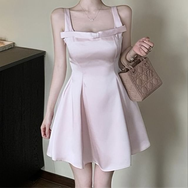 Sleeveless Plain Mini A-Line Evening Dress