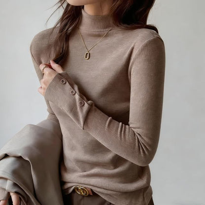 Mock-Neck Long-Sleeve Tee