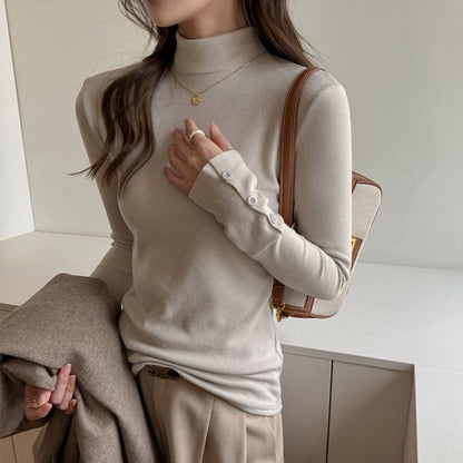 Mock-Neck Long-Sleeve Tee