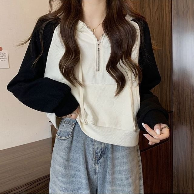 Raglan Half Zip Hoodie