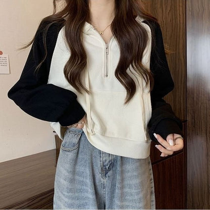 Raglan Half Zip Hoodie