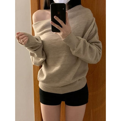 One Shoulder Knit Sweater