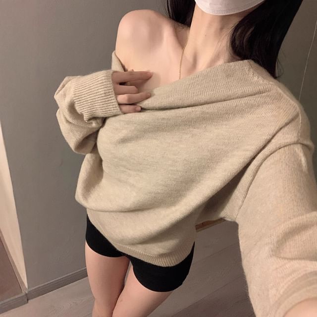 One Shoulder Knit Sweater