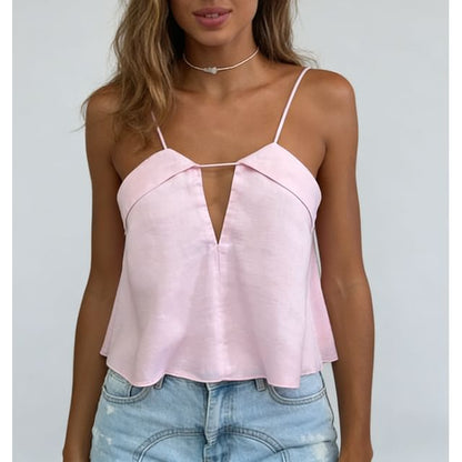 Open-Back Plunge-Neck Relaxed Camisole