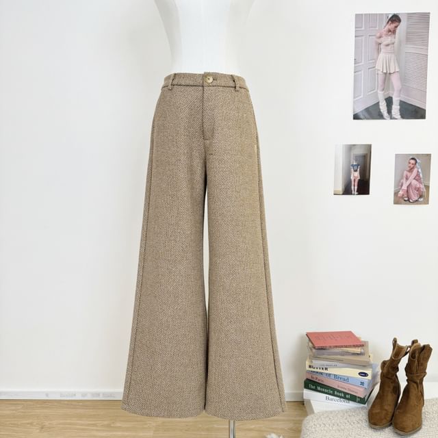 Button Jacket with Top and Straight Pants Set