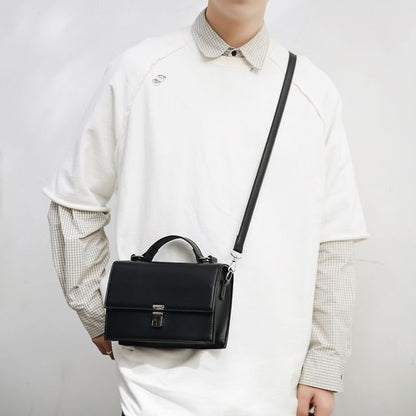 Flap Buckle Top Handle Crossbody Bag