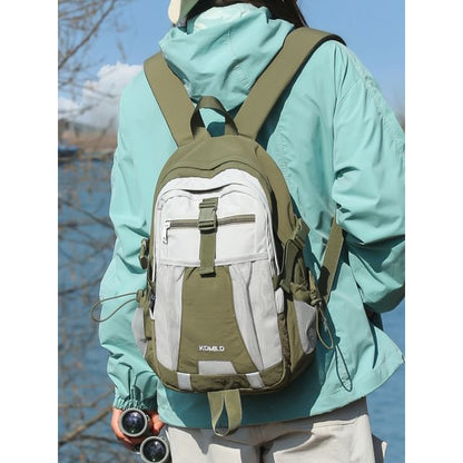 Buckle Panel Mesh Outdoor Backpack