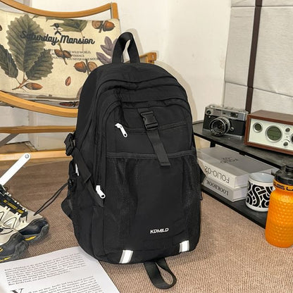 Buckle Panel Mesh Outdoor Backpack