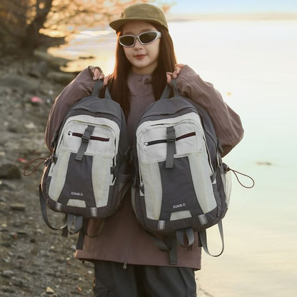 Buckle Panel Mesh Outdoor Backpack