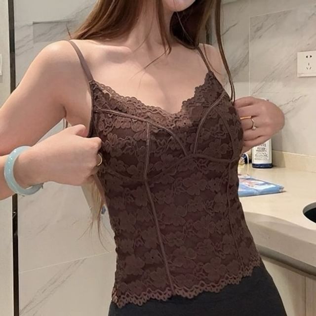 Lace V-Neck Crop Camisole